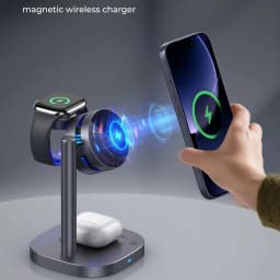 Qi2.2 25W TEC Stand Wireless Charger 3in1 Cooling Magnetic Charging Station for iPhone Sumsung iWatch Airpods