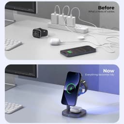 Qi2.2 25W TEC Stand Wireless Charger 3in1 Cooling Magnetic Charging Station for iPhone Sumsung iWatch Airpods