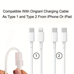 Colored Flower Laser White Line Circle Charger Protector Cover For iPhone For Samsung Type-C Charger Line Protectors Cover