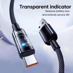 0.25/1/1.5/2M 240W Nylon USB C PD Super Fast Charging Data Cable With LED Display USB To Type C Quick Charge Data Cords New