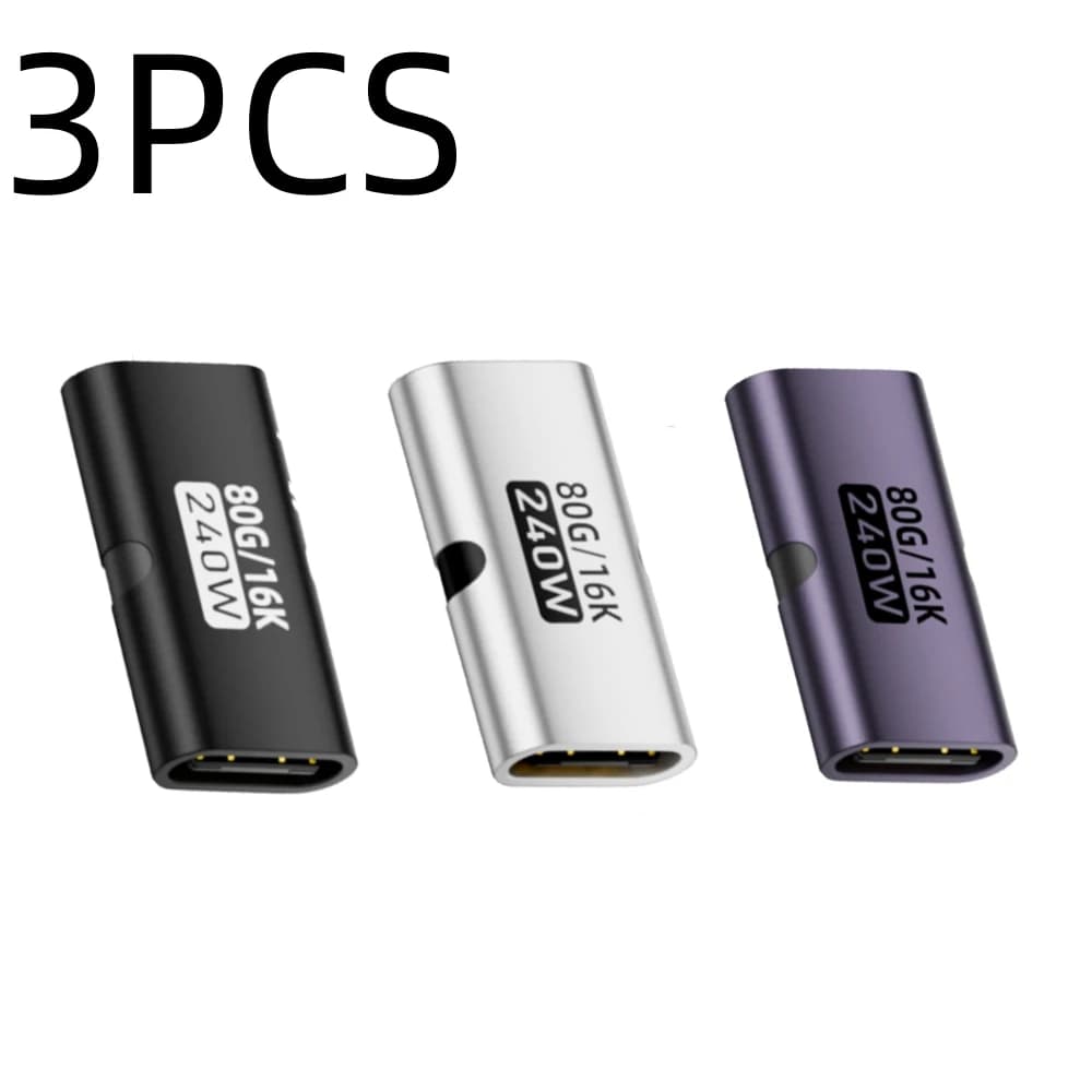 USB C to C Adapter PD3.1 240W Female to Female 80Gbps Fast Charging 16K 60Hz High Speed Type C Connector Converter