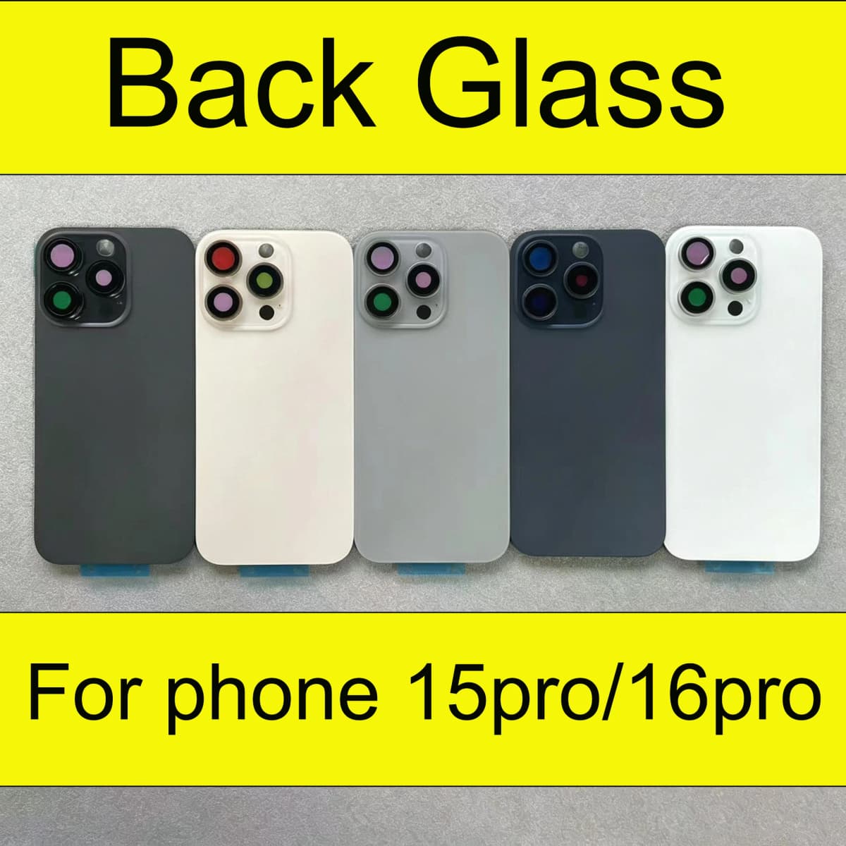 Rear Back Glass Replacement For iPhone 15 Pro 16 Pro, Built‑in Magnetic Ring And Bracket, Rear Housing Repair DIY Spare Parts
