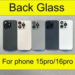 Rear Back Glass Replacement For iPhone 15 Pro 16 Pro, Built‑in Magnetic Ring And Bracket, Rear Housing Repair DIY Spare Parts