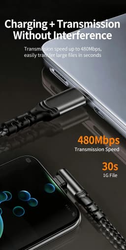 120W 0.3m/1m/2m 90 Degree Elbow Nylon Braided Quick Charger Elbow USB C to Type C Cord Cable For iPhone 15 16 17 Samsung Xiaomi