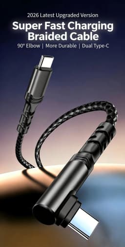 120W 0.3m/1m/2m 90 Degree Elbow Nylon Braided Quick Charger Elbow USB C to Type C Cord Cable For iPhone 15 16 17 Samsung Xiaomi