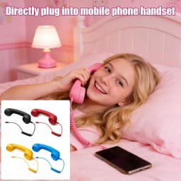 Type C Retro Telephone Handset Anti Radiation Cell Phone Receiver Wired Mic Earphone For iPhone Samsung Android Phone
