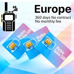 Europe 4G LTE Global PTT Walkie Talkie SIM Card – No Contract 1GB/360 Days 3-in-1 SIM for PTT Radios K500 ETC