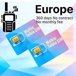 Europe 4G LTE Global PTT Walkie Talkie SIM Card – No Contract 1GB/360 Days 3-in-1 SIM for PTT Radios K500 ETC