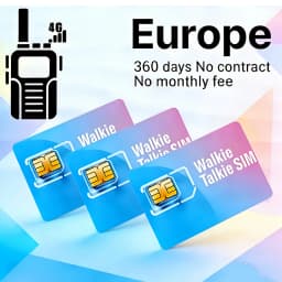 Europe 4G LTE Global PTT Walkie Talkie SIM Card – No Contract 1GB/360 Days 3-in-1 SIM for PTT Radios K500 ETC
