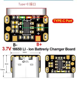 for Power Bank 3.7V 18650 Li-Ion Battery Charging Pad Converters Type C Input Keyboard Power Plate with Protection Converter