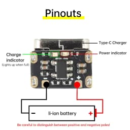 for Power Bank 3.7V 18650 Li-Ion Battery Charging Pad Converters Type C Input Keyboard Power Plate with Protection Converter