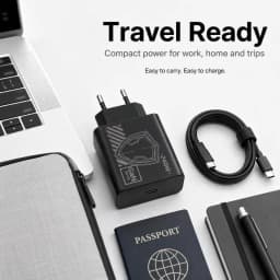 Durable 240W GaN Mechanical Multi‑Port USB Travel Charger EU US Plug Power Adapter for Phone Laptop Tablet Travel Work