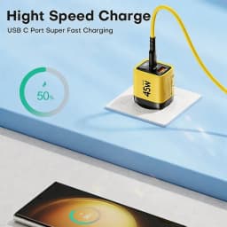 KEBIDUMEI 45W GaN Charger with LED Display USB Charger Type-C QC 3.0 Quick Charger EU Adapter USB C Fast Charge for Phone