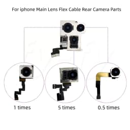 Fully Tested Rear Camera With Flex Cable for iPhone 11 12 13 14 15 16 17 Pro Max 12/13 Mini Back Camera Replacement Part