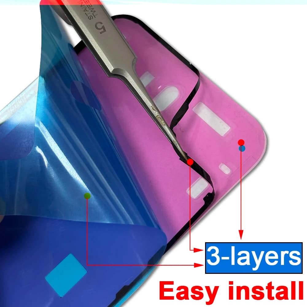 1Pcs，Back Cover Glass Housing Waterproof Seal Sticker For iPhone 14 Plus 15 16 Pro Max 17 Air Phone Repair Tape Parts