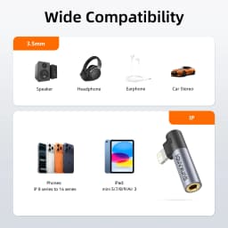 SUNKANDI Type C to 3.5mm Jack Audio Adapter Headphone Adapter For Huawei Samsung, Lightning to 3.5mm Adapter for iPhone 14