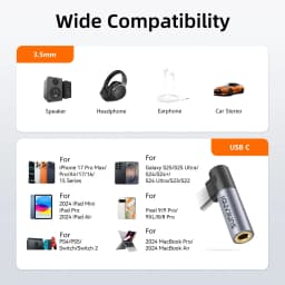 SUNKANDI Type C to 3.5mm Jack Audio Adapter Headphone Adapter For Huawei Samsung, Lightning to 3.5mm Adapter for iPhone 14
