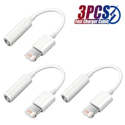 3pcs Original Headphone Adaptador For iPhone 17 16 15 14 13 12 11 Pro Aux Audio Splitter L To 3.5mm Adapter Earphone Jack Cable