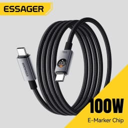 Essager 100W Digital Display Cable Type C To Type C Cable For IPhone17 Samsung Huawei PD Fast Charging For Macbook Tablet Laptop