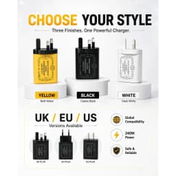 240W High Power GaN Mechanical Multi‑Port USB Power Adapter EU US Plug for Phone Laptop Travel Charger Home Office Use