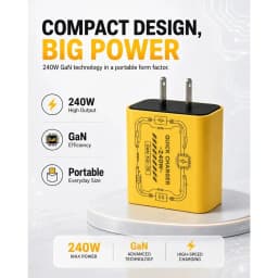 240W High Power GaN Mechanical Multi‑Port USB Power Adapter EU US Plug for Phone Laptop Travel Charger Home Office Use