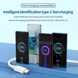 67W USB A Charging Cable,USB to Type C Quick Charge 3.0,for Fast and Safe Charging,Mobile Phone Charging Cable,For Huawei Xiaomi