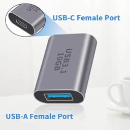 USB‑C Female to USB‑A Female Adapter USB3.1 Gen2 10Gbps High‑Speed OTG Data Transfer Coupler Connector