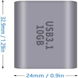 USB‑C Female to USB‑A Female Adapter USB3.1 Gen2 10Gbps High‑Speed OTG Data Transfer Coupler Connector