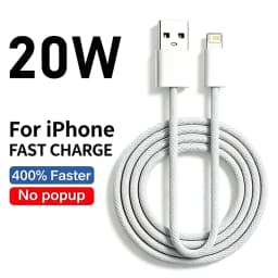 20W USB Fast Charge Braided Cable For iPhone 11 12 13 Mini 14 Pro Max X XR XS Max 7 8 14 Plus Rapid Charging USB Data Sync Cable