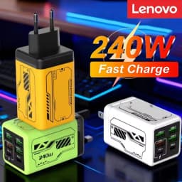 Lenovo Full Protocol Multi Port 4U+2PD Charger Super Fast Charging Travel Charging Head Trendy Game Mecha Wind Charge Head