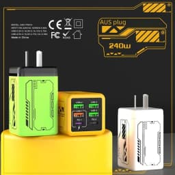 Lenovo Full Protocol Multi Port 4U+2PD Charger Super Fast Charging Travel Charging Head Trendy Game Mecha Wind Charge Head