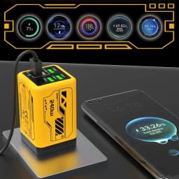 Lenovo Full Protocol Multi Port 4U+2PD Charger Super Fast Charging Travel Charging Head Trendy Game Mecha Wind Charge Head