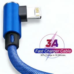 90 Degree USB Cable For iPhone 14 13 12 11 Pro Max X XR 6s 7 8 Plus 1m 2m Lead Mobile Phone Fast Charging Cord Data Charger Wire