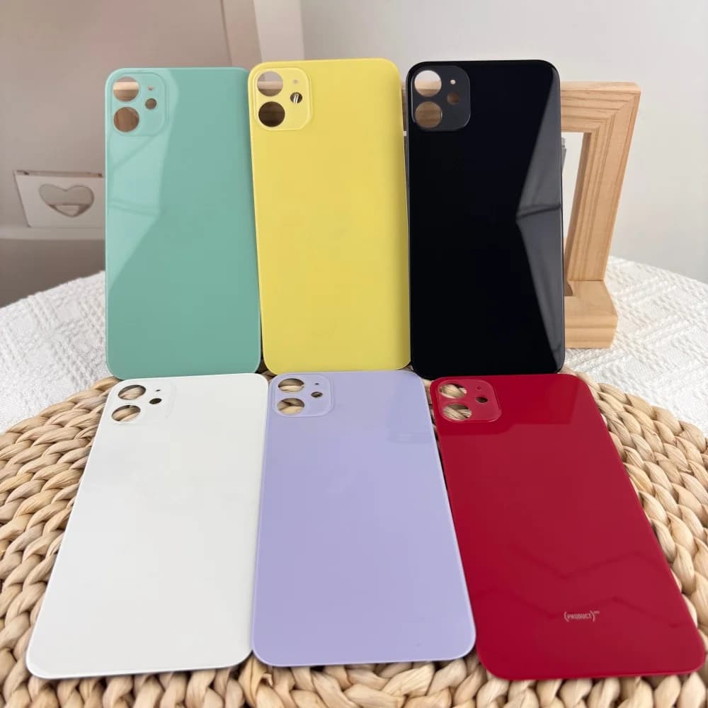 For Apple iPhone 11 Replacement Rear Back Glass Housing Cover Battery Door Back Panel With Camera Hole Multi‑Colors Repair Parts