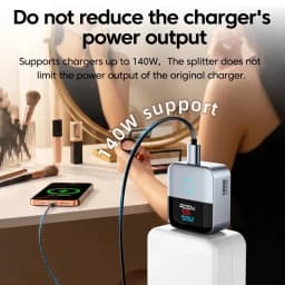 140W Intelligent Fully Charged Auto Separator Digital Display Power Off Overcharge Protection Charger Adapter USB C Disconnector
