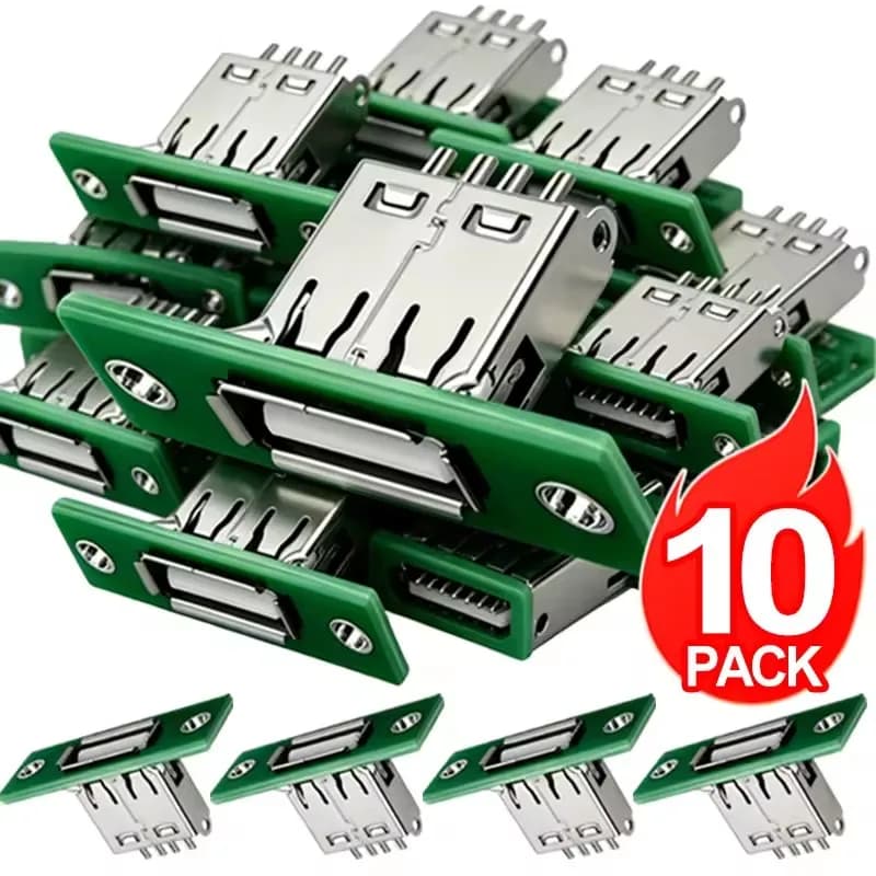DIY Panel Mounting USB 2.0 with Fixed Board Connector Repair Charging Interface Socket Charging Port Soldering Connectors Jack