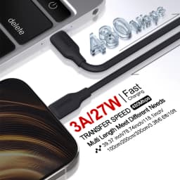 LAIHONEN Fast Charging Cable USB-C to Lightning Flexible and Durable Silicone for iPhone 13 12 11 Pro Max X XS XR iPad