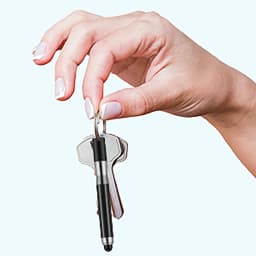 2-in-1 Mini Stylus Pen Capacitive Touch Screen Ballpoint Pen Keychain for iPad iPhone Android Tablet Universal Stylus