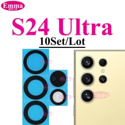 10sets Back Rear Camera Lens Glass For Samsung S24 S25 S26 Ultra S22 S23 Plus Lens Glass with Adhesive Oleophobic Coating