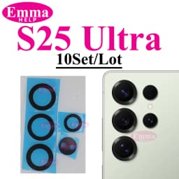 10sets Back Rear Camera Lens Glass For Samsung S24 S25 S26 Ultra S22 S23 Plus Lens Glass with Adhesive Oleophobic Coating