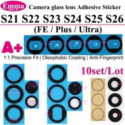10sets Back Rear Camera Lens Glass For Samsung S24 S25 S26 Ultra S22 S23 Plus Lens Glass with Adhesive Oleophobic Coating