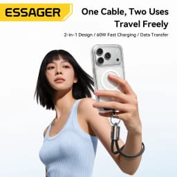 Essager 60W type C-to-C portable cable charger, suitable for iPhone 17, 16 (with PD 30W fast charging) and iPhone 15, 14, 13, 12