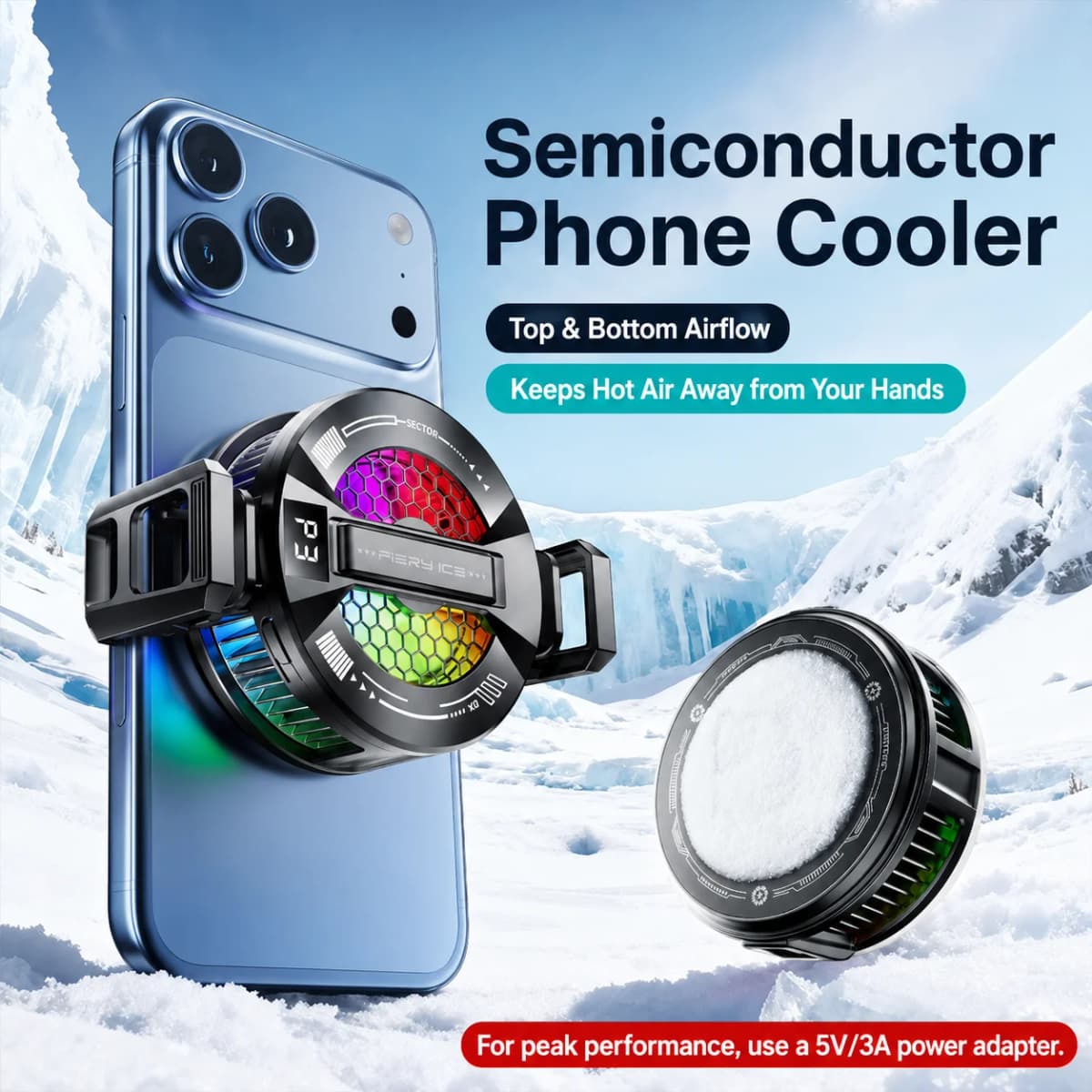 NEW TL181 Pro Mobile Cooler 10W Magnetic/Back-clip Ice Cooling Radiator Digital Display RGB Light Gaming Temperature Control