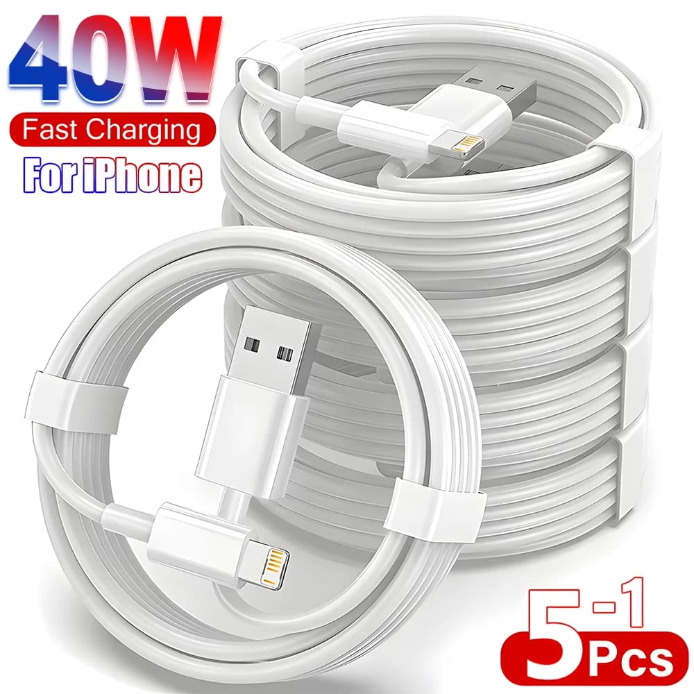 1-5Pcs PD 40W Fast Charging Cable For Apple iPhone 14 11 13 12 Pro Max Plus XS XR Phone USB Data Wire Charger Cable Accessories