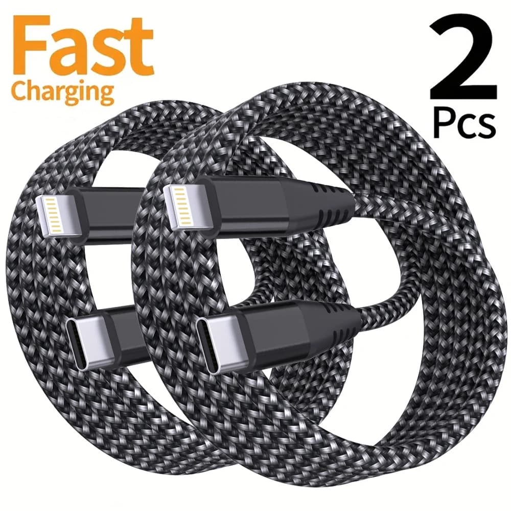 MFi Certified Type C to Lightning Nylon Braided Cable 20W Fast Charging Data Sync 1/2 Pack for iPhone 14 13 12 11 Pro