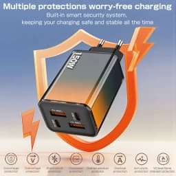 Lenovo 150W Gradient Charging Head Fast Charging Dual USB+Dual Type-C Multi Port for Apple Huawei Samsung Phone Charger
