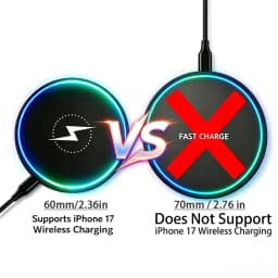 Wireless Charger, Compatible with iPhone, Samsung Phones & Apple Earphones. Induction Fast Charging Dock Pad, Compact & Portable