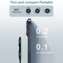 Wireless Charger, Compatible with iPhone, Samsung Phones & Apple Earphones. Induction Fast Charging Dock Pad, Compact & Portable