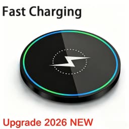 Wireless Charger, Compatible with iPhone, Samsung Phones & Apple Earphones. Induction Fast Charging Dock Pad, Compact & Portable