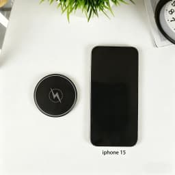 Wireless Charger, Compatible with iPhone, Samsung Phones & Apple Earphones. Induction Fast Charging Dock Pad, Compact & Portable
